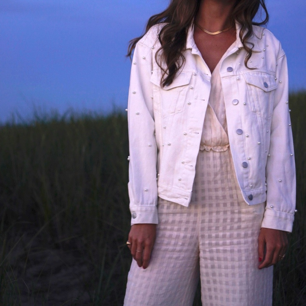 Pearl Denim Jacket in White